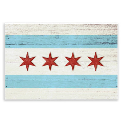 «Chicago Flag Distress Wood Look», impression