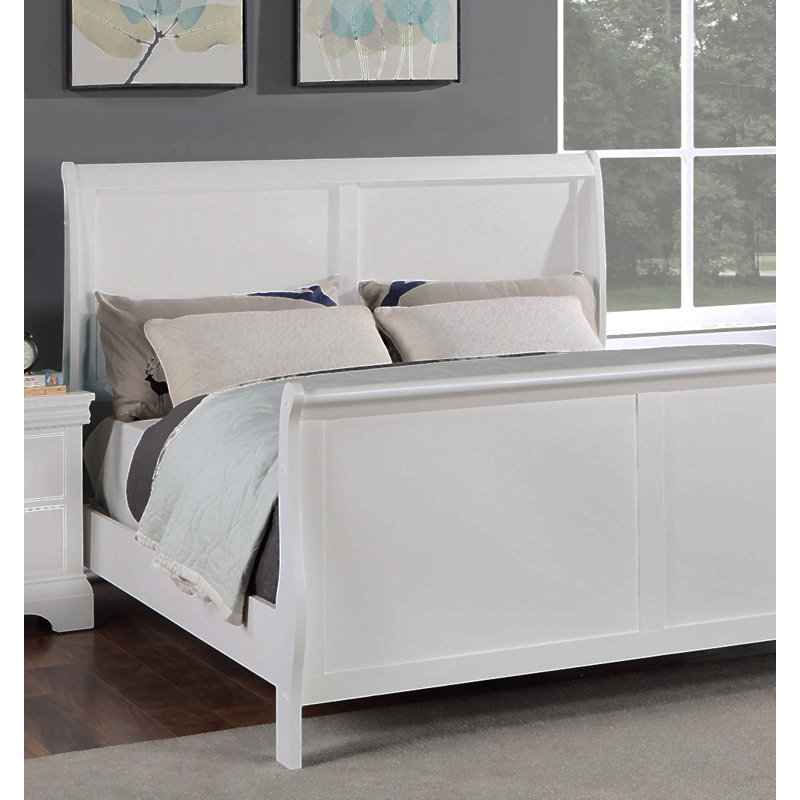 Moderne lit chambre à coucher lit-bateau tête de lit design contreplaqué 1pc cadre de lit blanc
