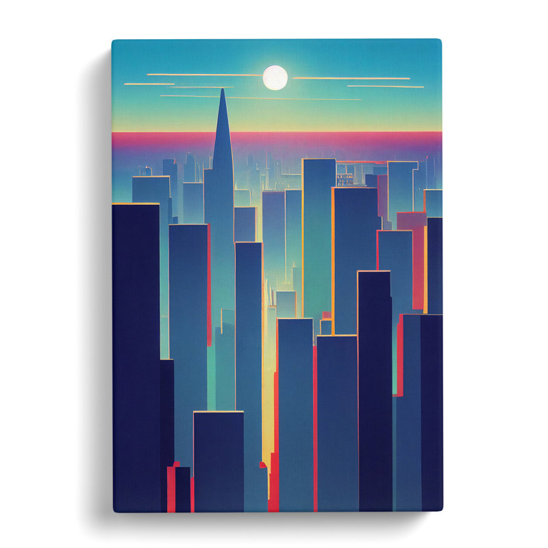 XC1022-3906X Serene City Skyline No.2 Abstract - Wrapped Canvas Print, 60cm H x 40cm W x 3cm D