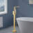 Topcraft Floor Mounted Bathtub Filler With Handheld Showerhead-121975859