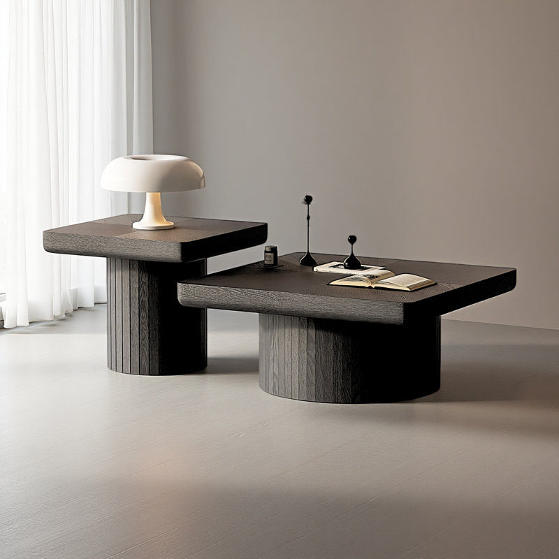 Ensemble de tables basses gigognes 2 pièces Modern Modern, Noir