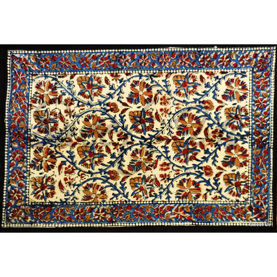 Block Print Floral Paisley Set of Four Cotton Placemats