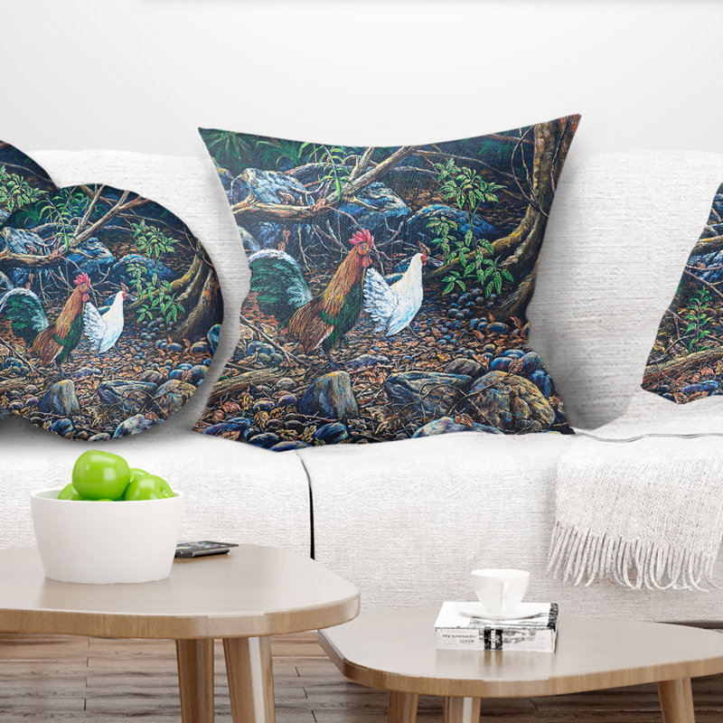 Coussin dans la jungle, 16 po x 1 po, Coussin décoratif