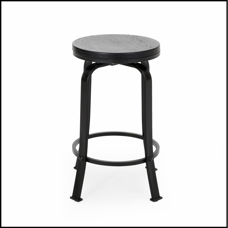 Tabouret de comptoir pivotant avec réglage de la hauteur du vérin à gaz et siège capitonné à losanges pour le confort et la stabilité dans les décors modernes de la maison ou de la cuisine
