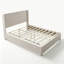 Structure de lit plateforme en bois massif avec tête de lit, aucun sommier nécessaire, lit sur pied, assemblage facile, grand lit, beige-788803527-788803525