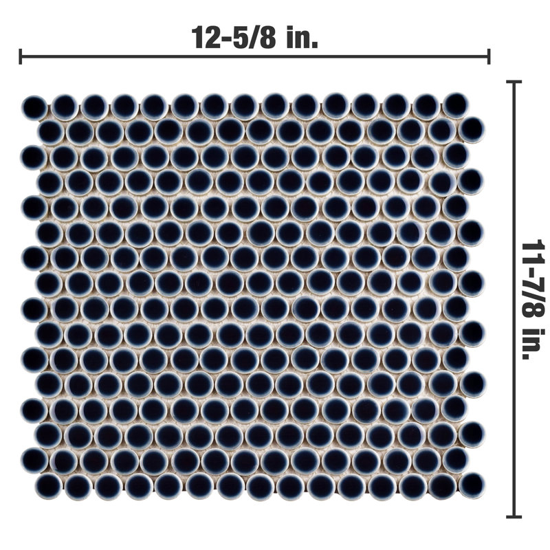 Hudson Penny Round .80" x .80" Porcelain Penny Round Mosaic Wall & Floor Tile, Ribier Grape