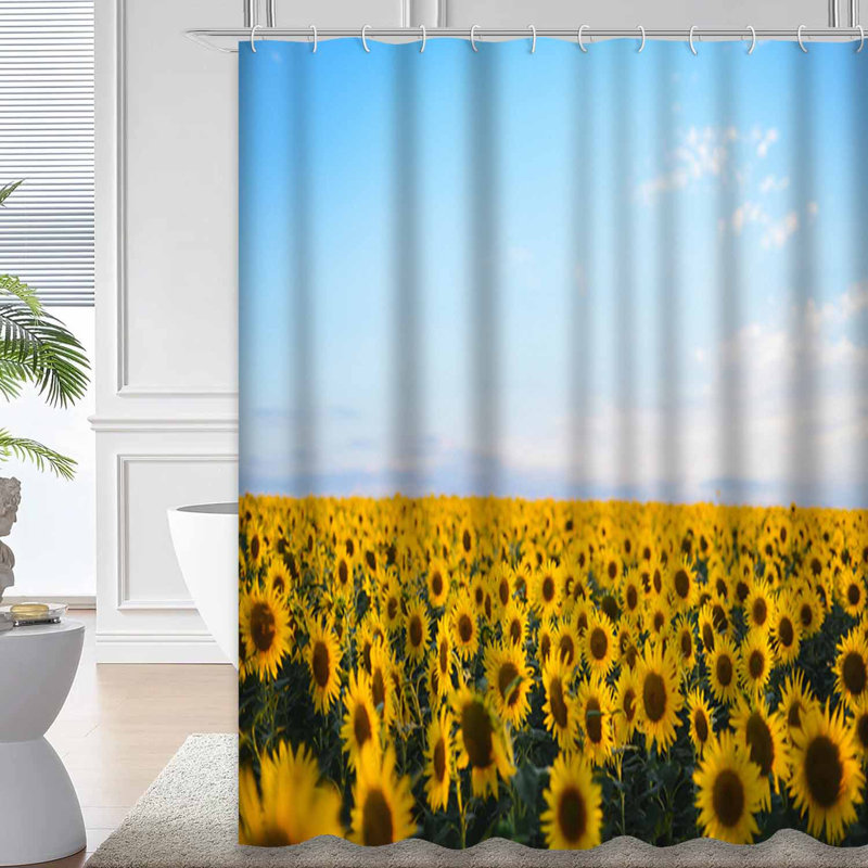 Rideau de douche à 12 crochets Sunflower, L 72 po x l 78 po