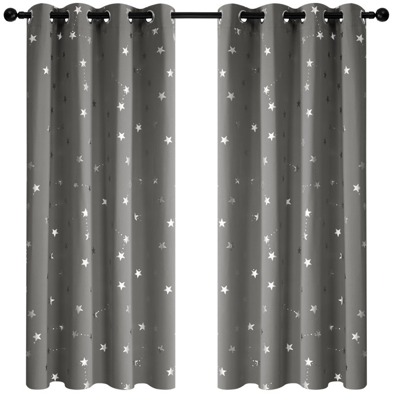 Raimah Blackout Curtain Pair, Light Grey, 46cm Width x 138cm Drop