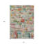 Tapis extérieur lavable rayé vert et brun 10 pi x 14 pi en terre cuite