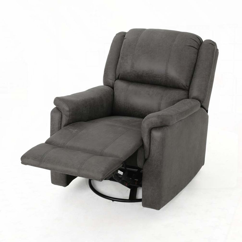 Fauteuil inclinable avec pivot et manuel inclinable, Microfibre ardoise