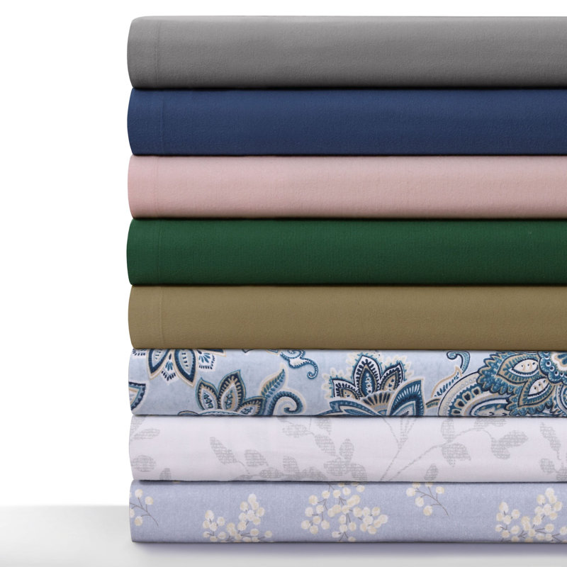 6-oz Cotton German Flannel Deep Pocket Sheet Set, King Sheet Set with 3 Additional Pieces