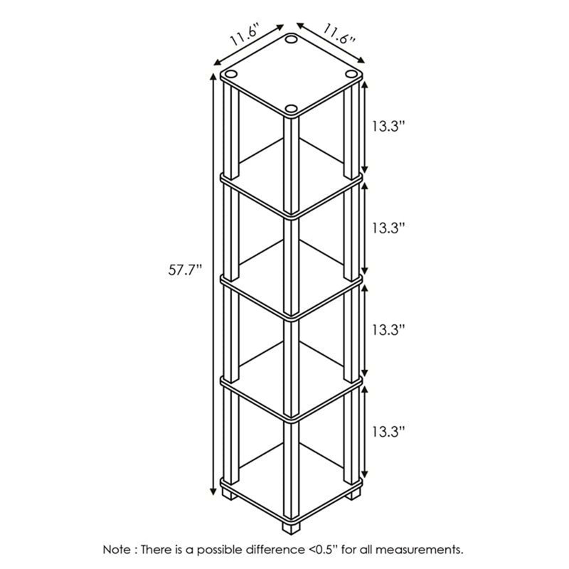 Delyth Etagere Bookcase, Beech/White Square Tube