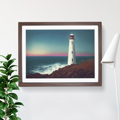 Classic Lighthouse Sunrise - Framed Print