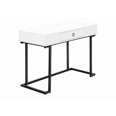 Bureau d'ordinateur, bureau personnel, ordinateur portable, tiroirs de rangement, travail, métal noir, contemporain, moderne