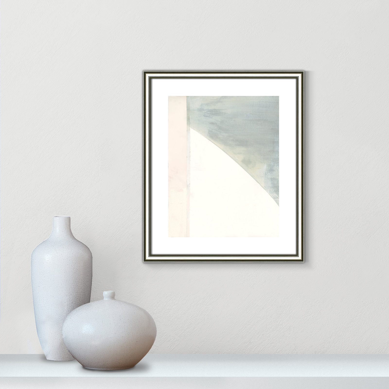 Alexandria "In Neutral I" Painting by Cartissi, 19" H x 16" W x 0.88" D, Silver Framed Paper