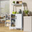 Armoire de rangement de 51 po pour garde-manger moderne, huche autoportante avec portes et tablettes, buffet avec support pour micro-ondes, café, armoire de salle à manger, salon, blanc