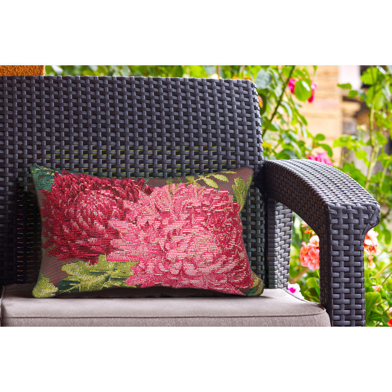  Housse de coussin rectangulaire en polyester pour l'intérieur et l'extérieur, Rectangulaire, Bleu/rouge