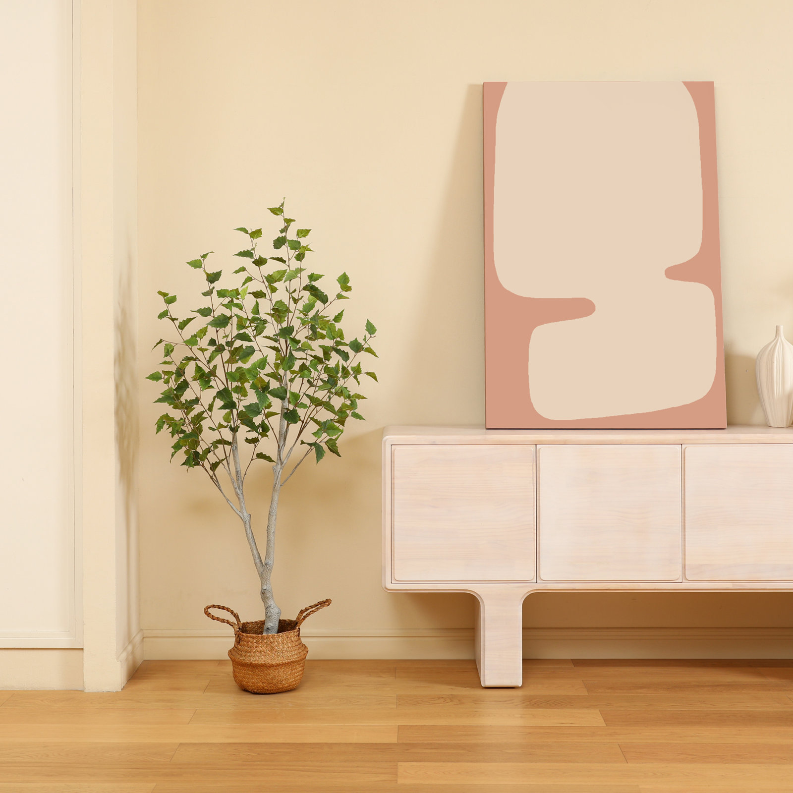 Adcock Birch Tree in Pot, 60" H x 20" W x 20" D