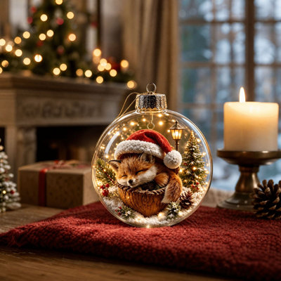 Décorations de Noël : Forêt miniature, ornements réalistes à suspendre, décorations pour sapin de Noël à la maison et pour les fêtes.