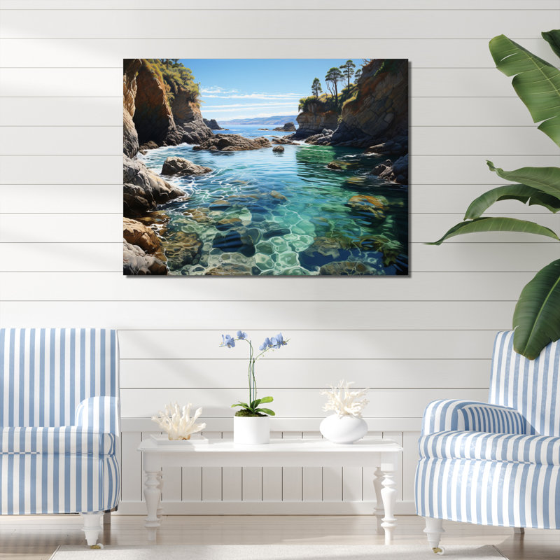 Bahiya Beach Rocky Retreat I, H 16 po x l 32 po x P 1 po, Toile tendue