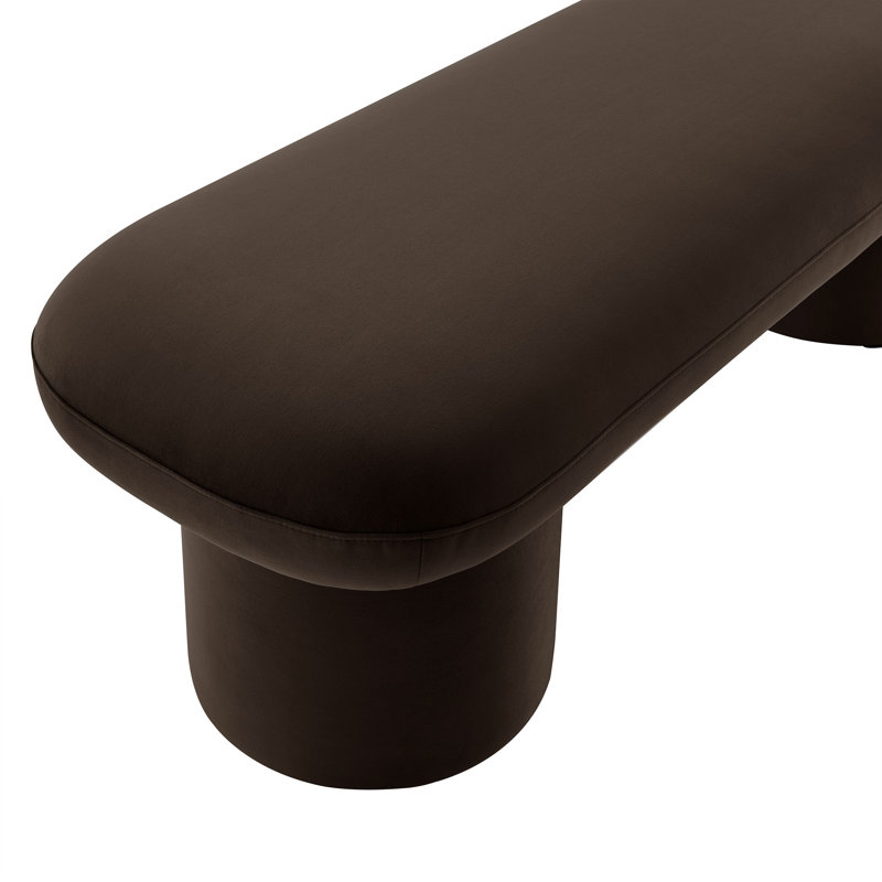 Orla Performance Velvet Bench In Taupe, Chocolate Brown