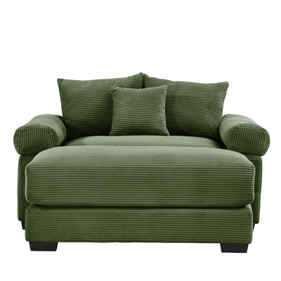 54.3" Oversized Cloud Modular Sectional Couch, Corduroy Fabric Extra-Thick Armrests, Throw Pillows Ottoman, Chaise Lounge Design Ergonomic Design, Easy Assembly Fits Living Rooms Bedrooms