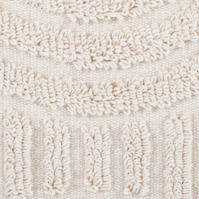 Rangement en coton beige de 18 pouces avec aspect velours élevé, housse amovible, charge de 250 lb, utilisation intérieure seulement 18 po pour un look texturé, couvercle, capacité