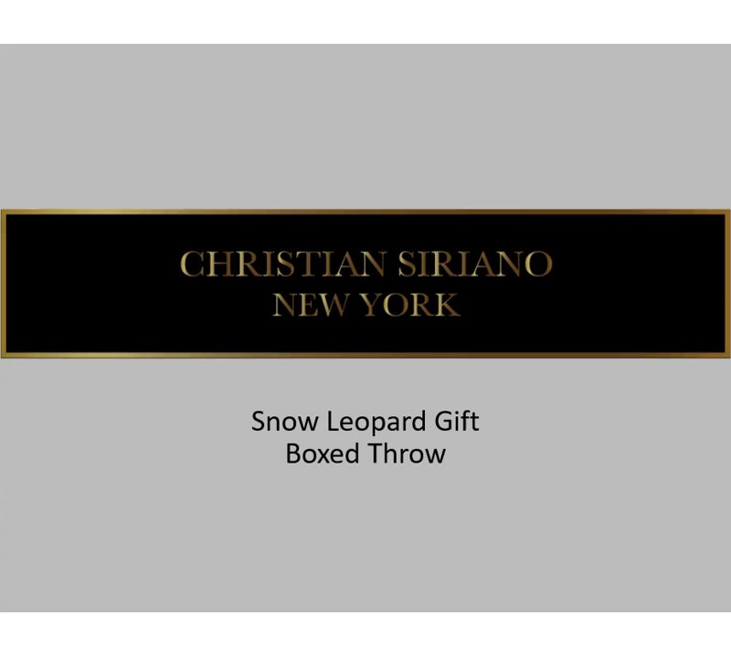 Oversized Snow Leopard Faux Fur Reversible Throw Blanket