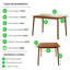 Drea Solid Wood Dining Table - Traditional Rustic Farmhouse Kitchen Style-1229532703-1229532690