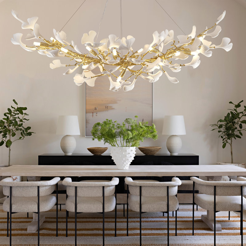  Lustre 16 lumières à branches réglables 55 "avec branches en céramique