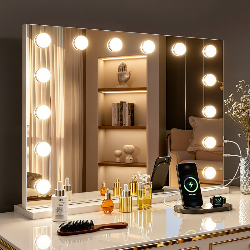 Lighted Makeup Mirror, Hollywood Vanity Mirror with Lights, 36" x 48"