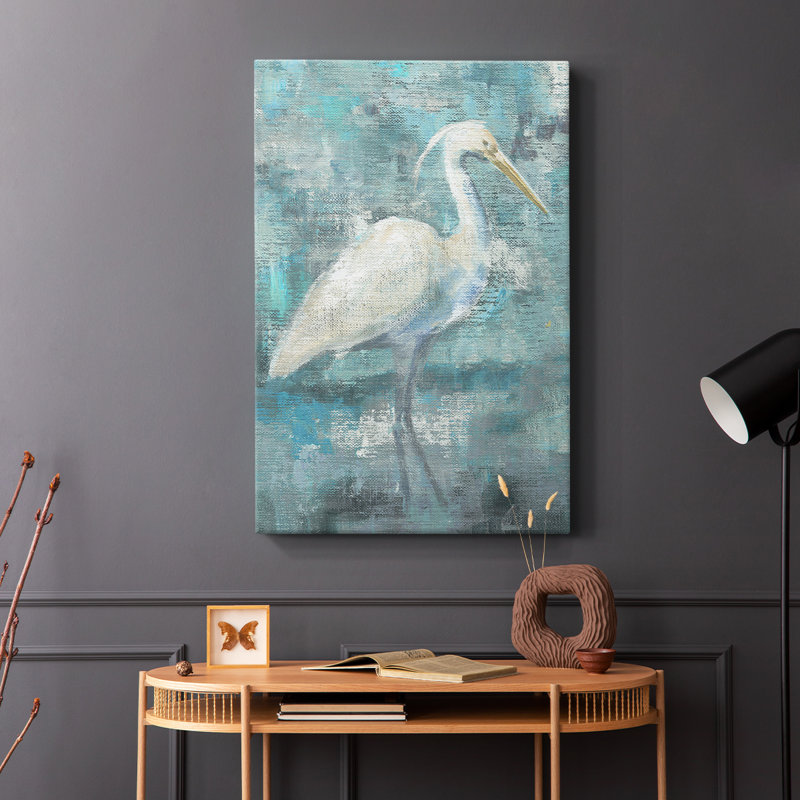 Aigrette côtière I - galerie Cavas, H 60 po x l 40 po
