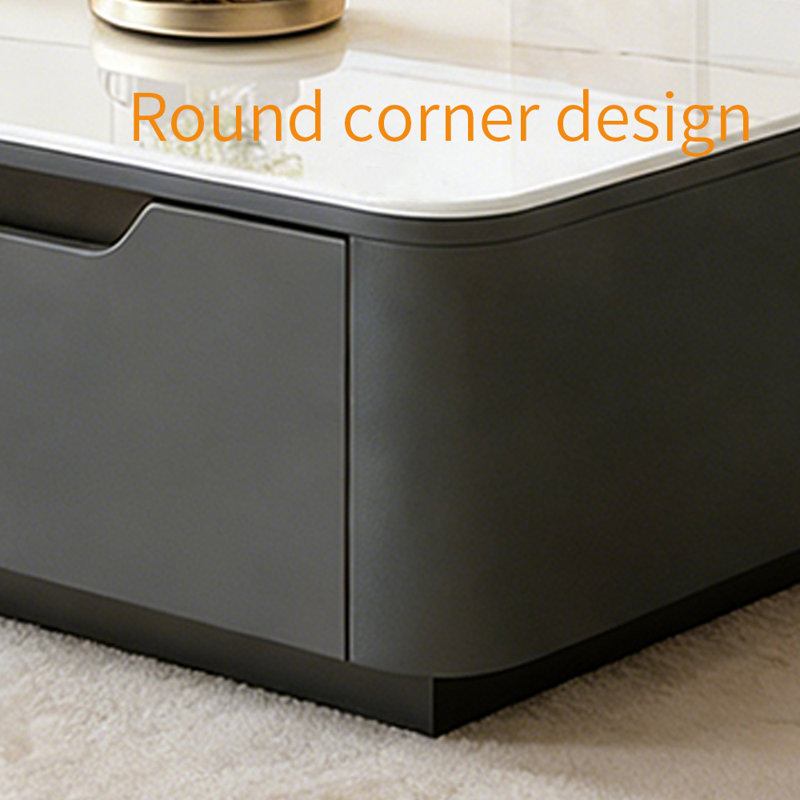 Table basse avec tiroir Modern Rock, H 12,99 po x L 23,62 po x l 55,11 po, Noir