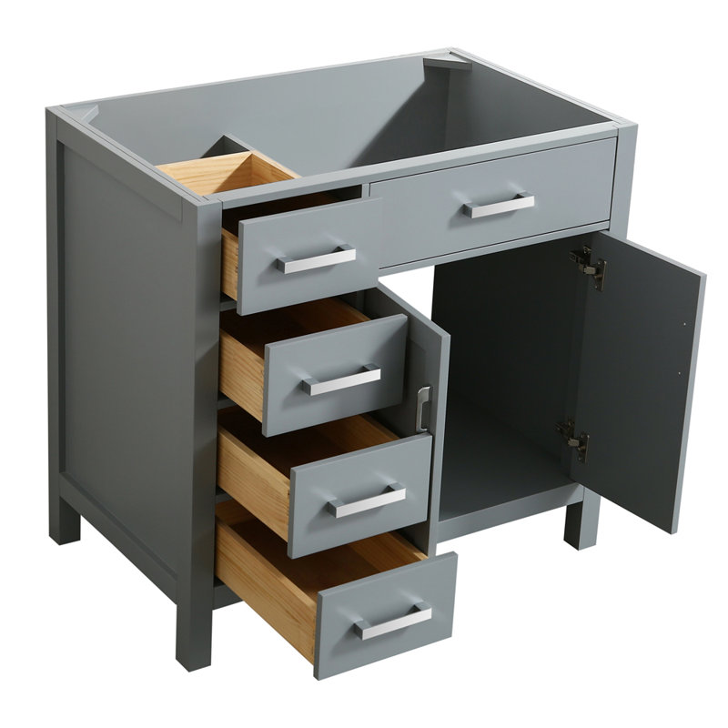 Petrel 36'' Single Bathroom Vanity Base Only, Gray