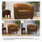 Edvardas Upholstered 29.11 Wide Coffee Faux Leather Tufted Barrel Club Chair with Nailhead Trim-539768838