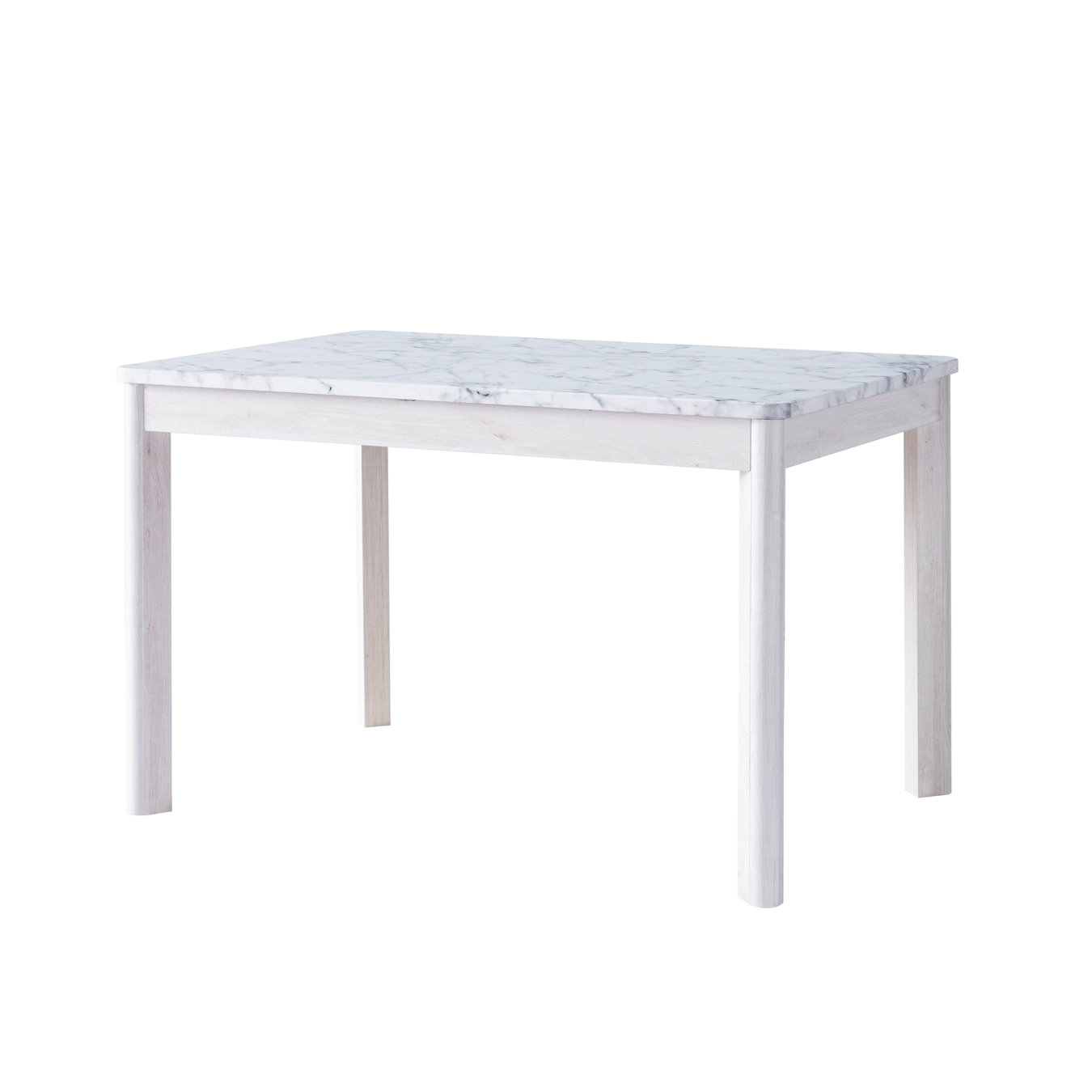 Wrought Studio™ Dining Table With Faux Glossy Marble Top, Kitchen Table ...
