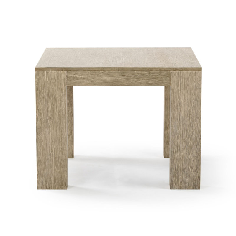 Table de bout en bois massif Daydrian, Coquillage brossé