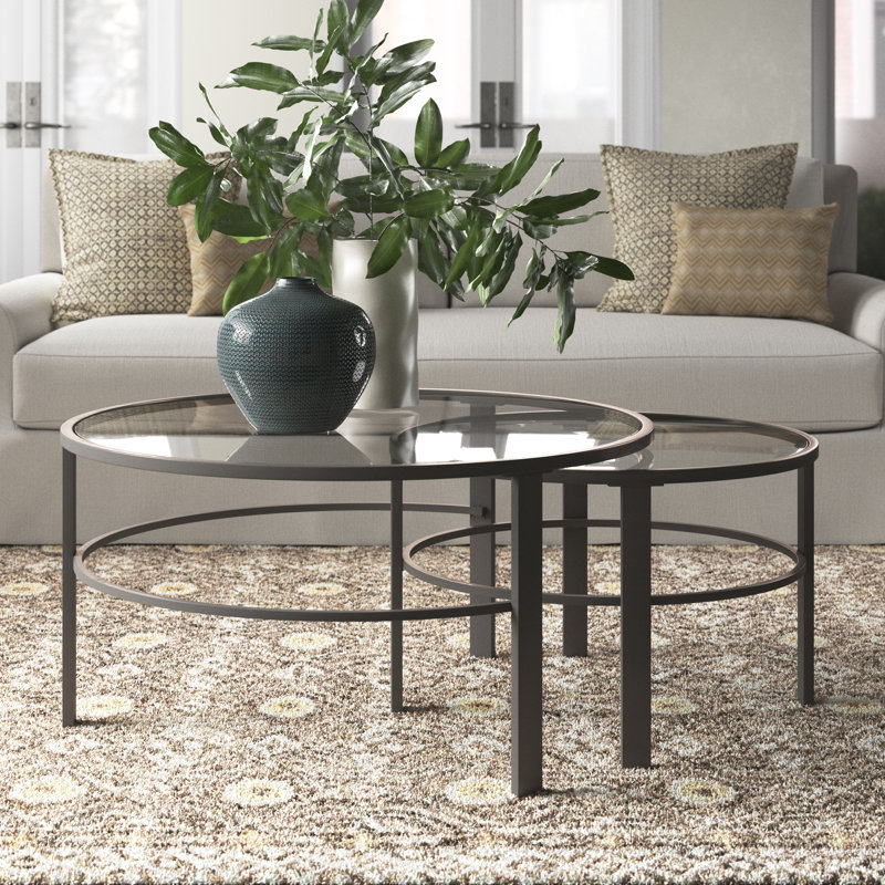 Eva Nesting 2 Piece Coffee Table Set, Black