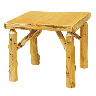 Table de salle à manger Fireside Lodge Cedar Log - 36 po - Naturel - Verre liquide