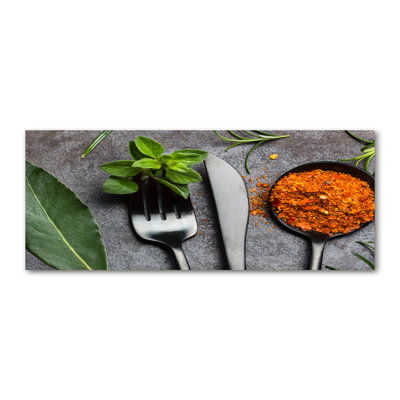 Cutlery And Spices - Wrapped Canvas Print