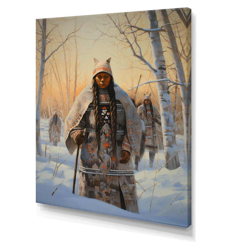 Native Winter Traditional Warrior I sur impression sur toile, Toile tendue, H 32 po x l 24 po x P 1 po