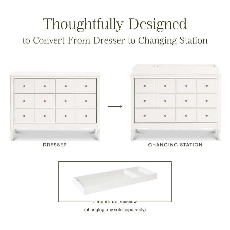 Liberty 6 Drawer 48" W Double Dresser, Warm White