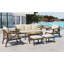 Ensemble de mobilier de patio 6 pièces avec table basse en bois d'acacia et canapé ergonomique