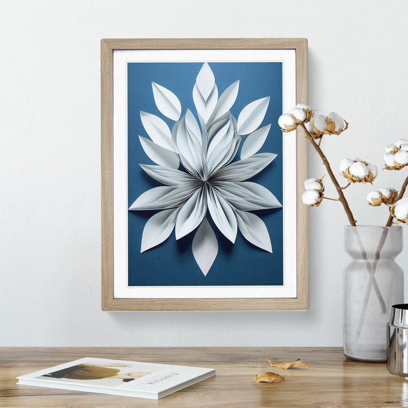 Luscious Flower - Single Picture Frame Print, 64cm H x 46cm W x 2cm D, Oak