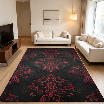 Tapis floraux rétro de 1 pièce pour le salon, doux et confortables, adaptés à toutes les saisons, faciles à entretenir, tapis de sol intérieur lavable à la machine, sous la table de ferme convenant à la chambre à coucher, à la salle à manger, au bureau, au couloir, au patio, à la maison,