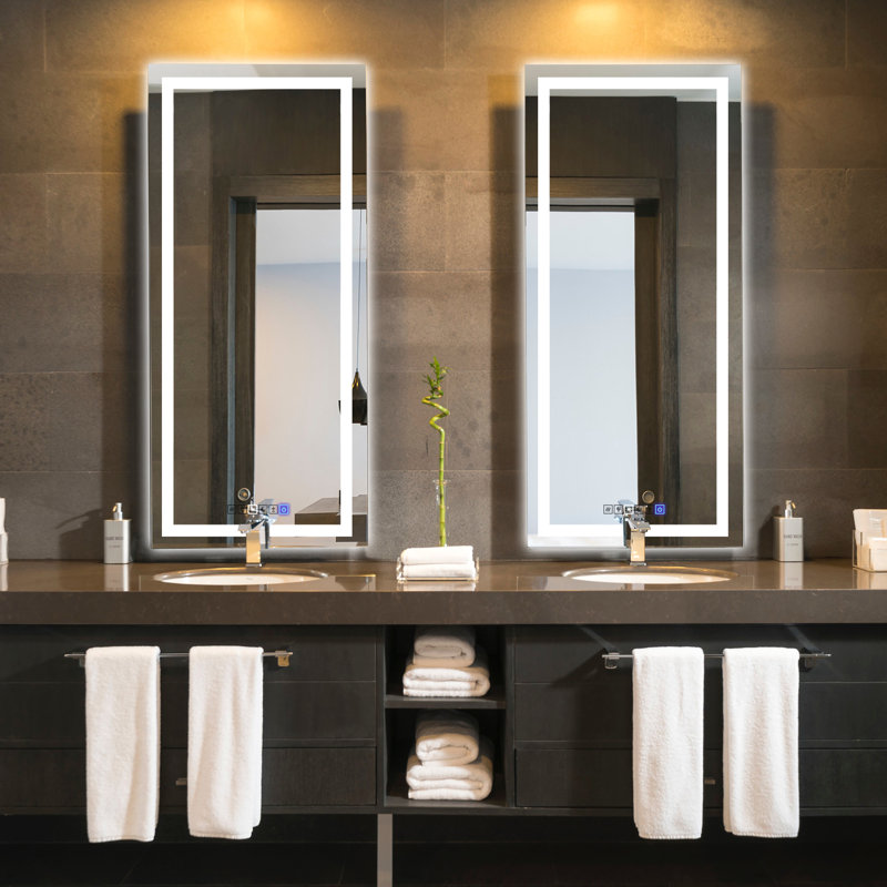 Miroir de salle de bain Andolina, 40 po x 18 po