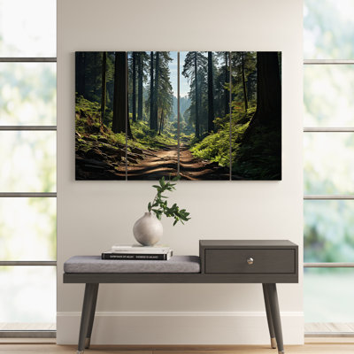 Ensemble de salon d'art mural en métal Forest Redwood National Park III - Paysages