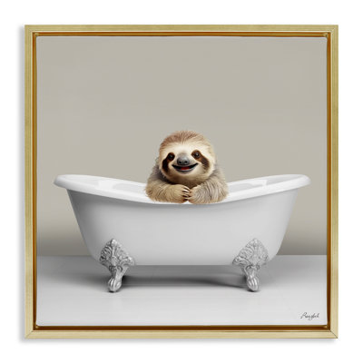 Happy Sloth in Bathtub