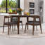 Ensemble repas 5 pièces avec table en bois et 4 chaises rembourrées Retro-1171080801