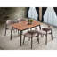 Table de salle à manger Mid-Century moderne - Finition naturelle et noire avec espace bois et forme rectangulaire